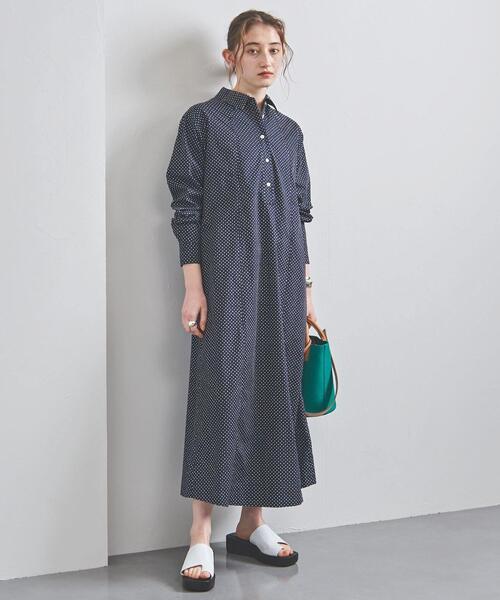 dahl'ia（ダリア）の「＜dahl'ia（ダリア）＞ドット シャツワンピース（シャツワンピース・レディース・レッド/ネイビー・FREE）」の5枚目の写真