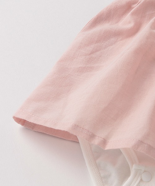 petit main（プティマイン）の「花レース切り替えワンピース×半袖ロンパースセット（ロンパース・キッズ・ライトグリーン/ライトピンク・70cm/80ｃｍ）」の9枚目の写真