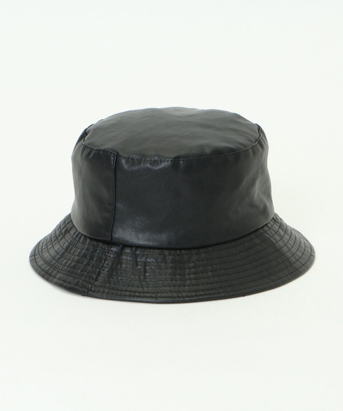 VENCEEXCHANGE（ヴァンスエクスチェンジ）の「フェイクレザーバケットハット（ハット・レディース・ブラック/ベージュ・FREE）」の2枚目の写真