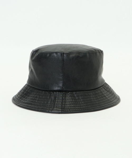 VENCEEXCHANGE（ヴァンスエクスチェンジ）の「フェイクレザーバケットハット（ハット・レディース・ブラック/ベージュ・FREE）」の4枚目の写真