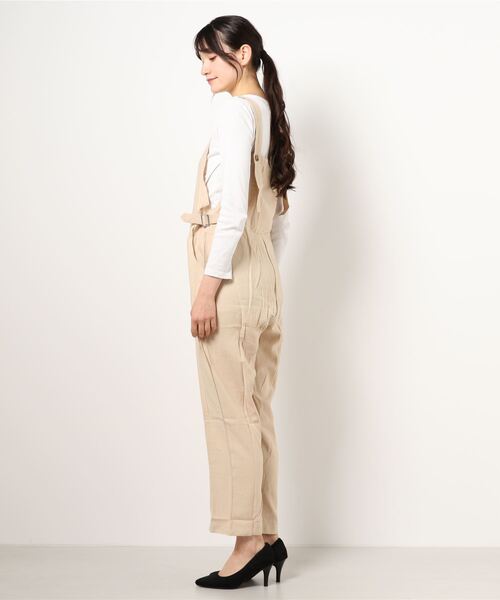 toucher du brise(トゥシェドブリーズ)の「ワイドサロペット(サロペット/オーバーオール・レディース・ブラック/ベージュ/カーキ・M)」の6枚目の写真