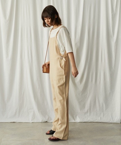 toucher du brise(トゥシェドブリーズ)の「ワイドサロペット(サロペット/オーバーオール・レディース・ブラック/ベージュ/カーキ・M)」の5枚目の写真