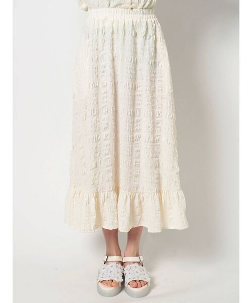 merry jenny(メリージェニー)の「フクレジャガードフレアスカート【セットアップ着用可能】(スカート・レディース・ライトブルー/ブラック/アイボリー・FREE)」の14枚目の写真