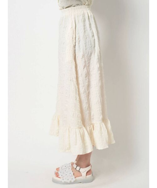 merry jenny(メリージェニー)の「フクレジャガードフレアスカート【セットアップ着用可能】(スカート・レディース・ライトブルー/ブラック/アイボリー・FREE)」の15枚目の写真