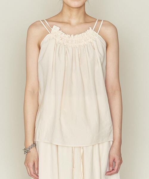 ASTRAET（アストラット）の「＜ASTRAET（アストラット）＞ギャザー バックリボン キャミソール（キャミソール・レディース・オフホワイト/ダークグレー・FREE）」の17枚目の写真