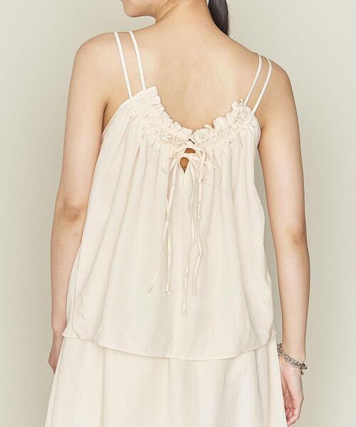 ASTRAET（アストラット）の「＜ASTRAET（アストラット）＞ギャザー バックリボン キャミソール（キャミソール・レディース・オフホワイト/ダークグレー・FREE）」の9枚目の写真