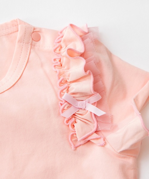 panpantutu（パンパンチュチュ）の「フリルショルダートップス(半袖)(110-130cm)（Tシャツ/カットソー・キッズ・レモンイエロー/ベビーピンク/ライトベージュ/ミント/ピンク系その他/ローズ/ネイビー・120cm/110cm/130cm）」の16枚目の写真