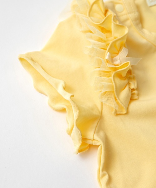 panpantutu（パンパンチュチュ）の「フリルショルダートップス(半袖)(110-130cm)（Tシャツ/カットソー・キッズ・レモンイエロー/ベビーピンク/ライトベージュ/ミント/ピンク系その他/ローズ/ネイビー・120cm/110cm/130cm）」の20枚目の写真