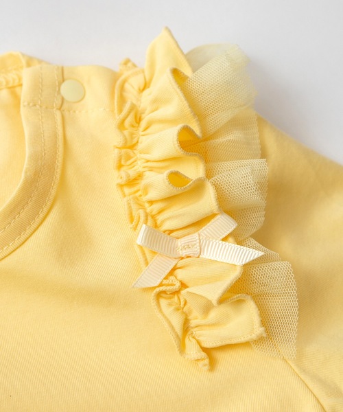 panpantutu（パンパンチュチュ）の「フリルショルダートップス(半袖)(110-130cm)（Tシャツ/カットソー・キッズ・レモンイエロー/ベビーピンク/ライトベージュ/ミント/ピンク系その他/ローズ/ネイビー・120cm/110cm/130cm）」の19枚目の写真