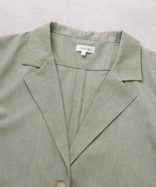Chillfar（チルファー）の「カラーシャツジャケット（テーラードジャケット・レディース・ブラック/オレンジ/グリーン/アイボリー/マスタード/グレイッシュベージュ・FREE）」の14枚目の写真