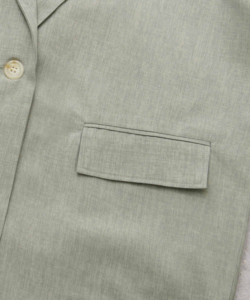 Chillfar（チルファー）の「カラーシャツジャケット（テーラードジャケット・レディース・ブラック/オレンジ/グリーン/アイボリー/マスタード/グレイッシュベージュ・FREE）」の7枚目の写真