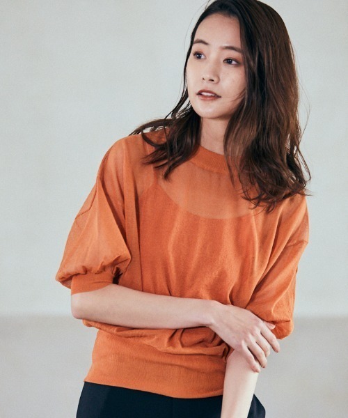 Andemiu(アンデミュウ)の「シアードルマンスリーブ2セット947184(ニット/セーター・レディース・ブラック/オレンジ/ライトグレー・FREE)」の3枚目の写真