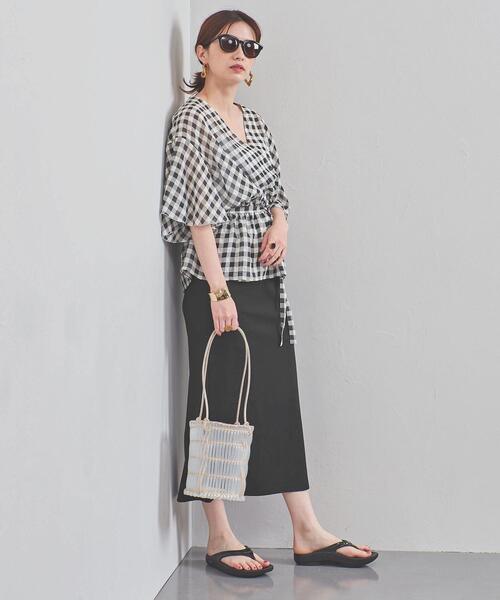 UNITED ARROWS（ユナイテッドアローズ）の「UWSC スムース ジャージー タイトスカート◆（スカート・レディース・ブラック/オリーブ・38/36）」の6枚目の写真