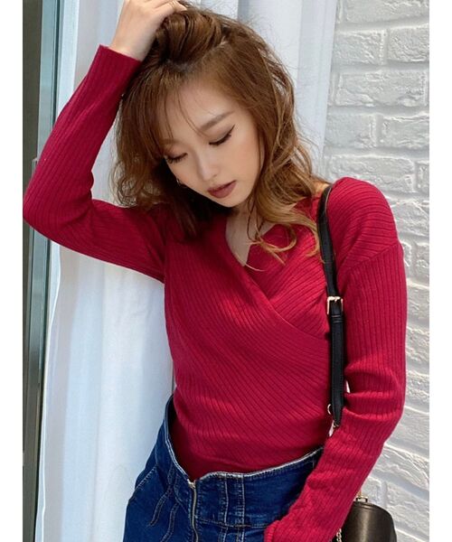 RESEXXY(リゼクシー)の「Vネックニット(ニット/セーター・レディース・ブラック・FREE)」の4枚目の写真