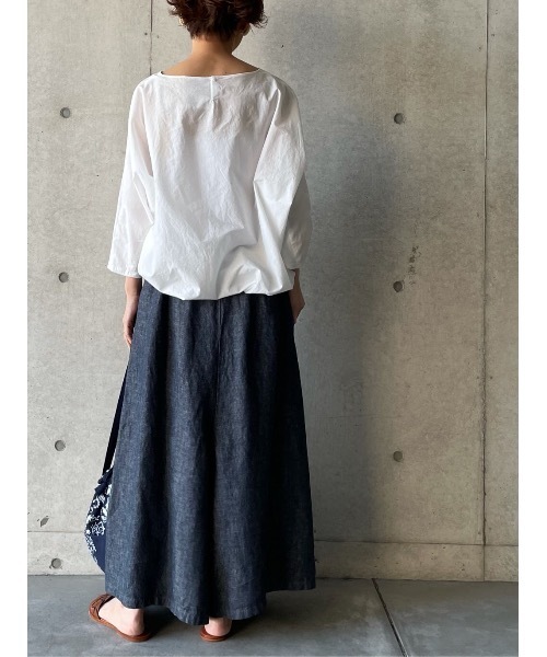 BEARDSLEY（ビアズリー）の「リネンデニムサルエルパンツ（その他パンツ・レディース・インディゴブルー・0/1/2）」の5枚目の写真