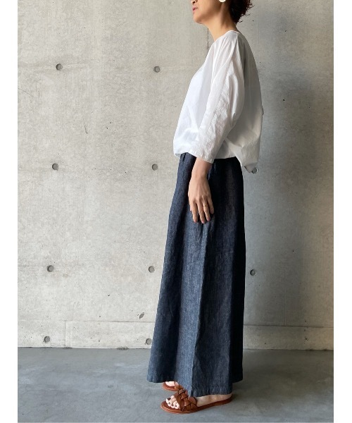 BEARDSLEY（ビアズリー）の「リネンデニムサルエルパンツ（その他パンツ・レディース・インディゴブルー・0/1/2）」の4枚目の写真