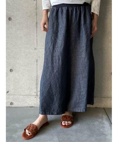 BEARDSLEY（ビアズリー）の「リネンデニムサルエルパンツ（その他パンツ・レディース・インディゴブルー・0/1/2）」の3枚目の写真