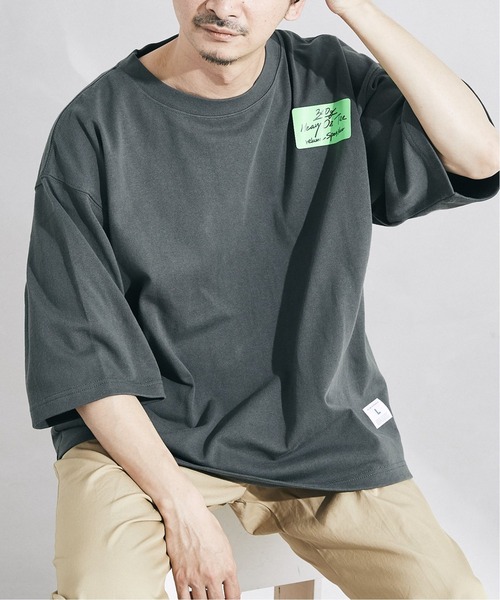 JOURNAL STANDARD relume(ジャーナルスタンダード レリューム)の「3XLヘビーウェイトビッグTシャツ(Tシャツ/カットソー・メンズ・ホワイト×ホワイト/ブラック/ライトグリーン/チャコールグレー/ホワイト・LARGE/XXX-LARGE)」の5枚目の写真