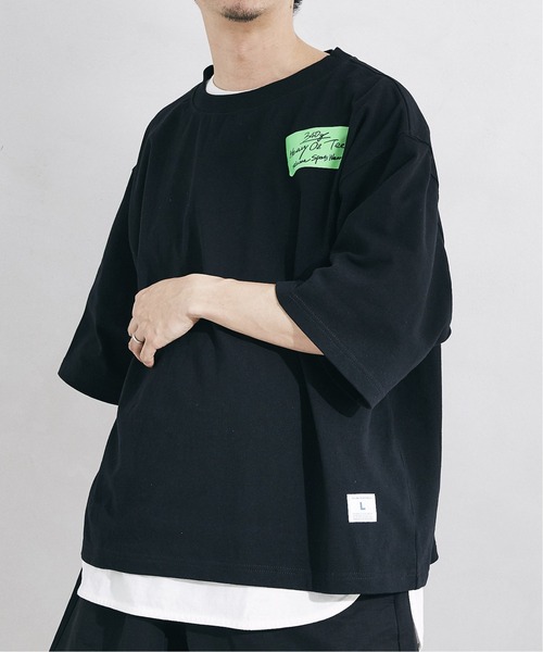 JOURNAL STANDARD relume(ジャーナルスタンダード レリューム)の「3XLヘビーウェイトビッグTシャツ(Tシャツ/カットソー・メンズ・ホワイト×ホワイト/ブラック/ライトグリーン/チャコールグレー/ホワイト・LARGE/XXX-LARGE)」の4枚目の写真