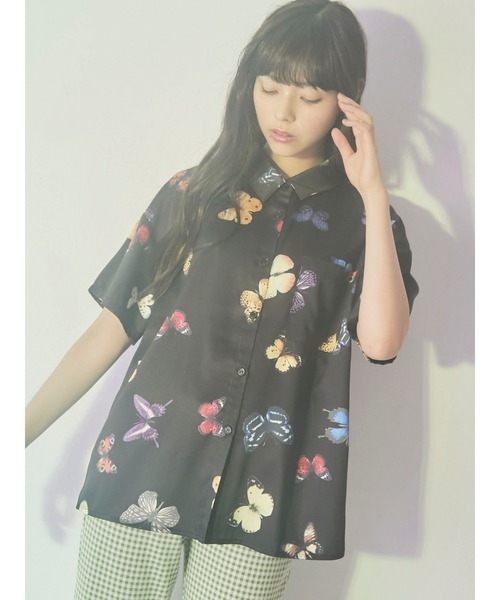 merry jenny（メリージェニー）の「ハーフスリーブmothシャツ（シャツ/ブラウス・レディース・ブラック/オフホワイト・FREE）」の20枚目の写真