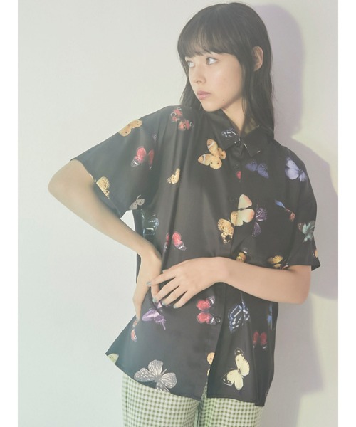 merry jenny（メリージェニー）の「ハーフスリーブmothシャツ（シャツ/ブラウス・レディース・ブラック/オフホワイト・FREE）」の21枚目の写真