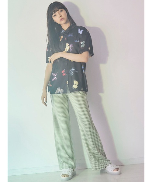 merry jenny（メリージェニー）の「ハーフスリーブmothシャツ（シャツ/ブラウス・レディース・ブラック/オフホワイト・FREE）」の22枚目の写真