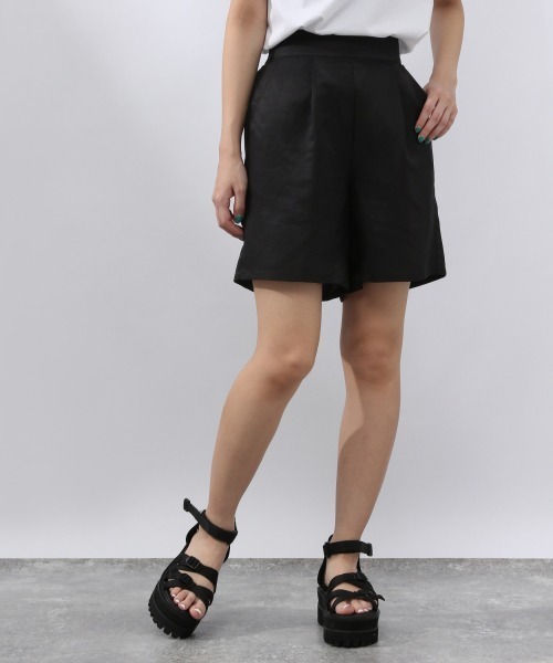 JEANASIS（ジーナシス）の「【WEB限定】セットアップショートパンツ【SETUP対応】/952714（その他パンツ・レディース・ブラック/アイボリー/ベージュ・FREE）」の2枚目の写真