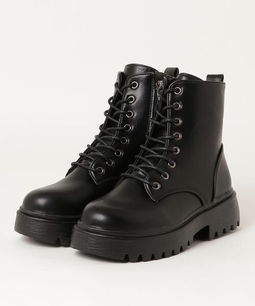 SFW（エスエフダブリュー）の「PUレザーカジュアルシューズ  編み上げブーツ（ブーツ・レディース・ホワイト/ブラック・38/39/35/36/37/40）」の9枚目の写真