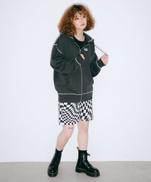 X-girl（エックスガール）の「EASY HALF PANTS（その他パンツ・レディース・ホワイト/ブラック/パープル・S/M/XS）」の10枚目の写真