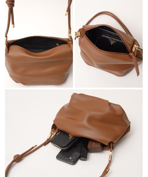 Re:EDIT（リエディ）の「サイドタックショルダーバッグ（ショルダーバッグ・レディース・ブラック/オフホワイト/キャメル・FREE）」の8枚目の写真