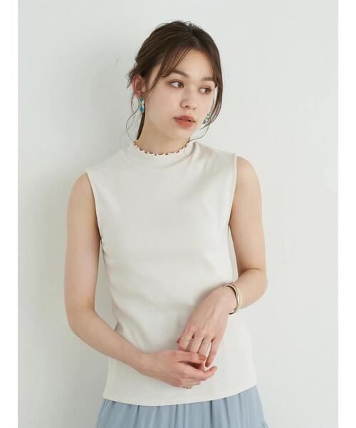 earth music&ecology（アースミュージックアンドエコロジー）の「ハイネックメローリブプルオーバー(ノースリブ) ＊（Tシャツ/カットソー・レディース・モカ/ミント/ブラック/ピンクベージュ/ネイビー/アイボリー・M/S）」の7枚目の写真