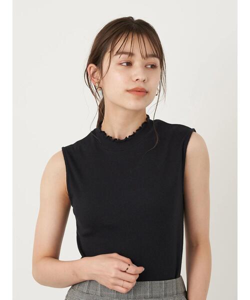 earth music&ecology（アースミュージックアンドエコロジー）の「ハイネックメローリブプルオーバー(ノースリブ) ＊（Tシャツ/カットソー・レディース・モカ/ミント/ブラック/ピンクベージュ/ネイビー/アイボリー・M/S）」の8枚目の写真