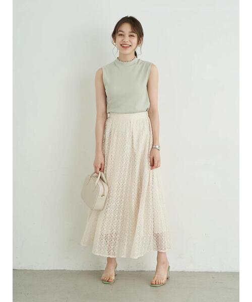 earth music&ecology（アースミュージックアンドエコロジー）の「ハイネックメローリブプルオーバー(ノースリブ) ＊（Tシャツ/カットソー・レディース・モカ/ミント/ブラック/ピンクベージュ/ネイビー/アイボリー・M/S）」の9枚目の写真