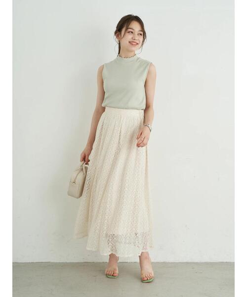 earth music&ecology（アースミュージックアンドエコロジー）の「ハイネックメローリブプルオーバー(ノースリブ) ＊（Tシャツ/カットソー・レディース・モカ/ミント/ブラック/ピンクベージュ/ネイビー/アイボリー・M/S）」の10枚目の写真