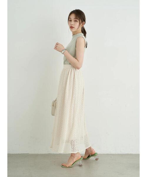 earth music&ecology（アースミュージックアンドエコロジー）の「ハイネックメローリブプルオーバー(ノースリブ) ＊（Tシャツ/カットソー・レディース・モカ/ミント/ブラック/ピンクベージュ/ネイビー/アイボリー・M/S）」の12枚目の写真