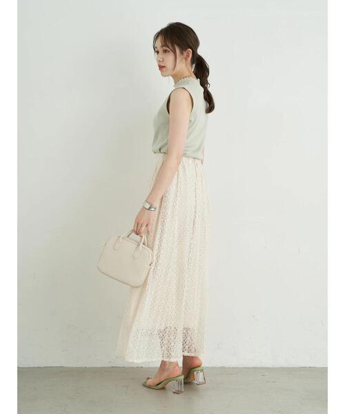 earth music&ecology（アースミュージックアンドエコロジー）の「ハイネックメローリブプルオーバー(ノースリブ) ＊（Tシャツ/カットソー・レディース・モカ/ミント/ブラック/ピンクベージュ/ネイビー/アイボリー・M/S）」の13枚目の写真