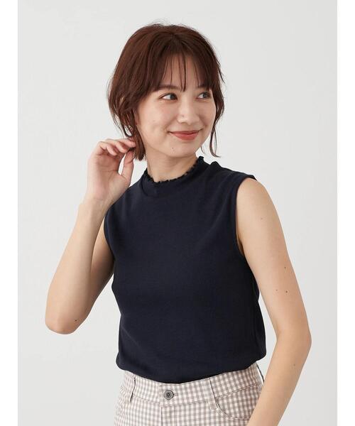 earth music&ecology（アースミュージックアンドエコロジー）の「ハイネックメローリブプルオーバー(ノースリブ) ＊（Tシャツ/カットソー・レディース・モカ/ミント/ブラック/ピンクベージュ/ネイビー/アイボリー・M/S）」の14枚目の写真