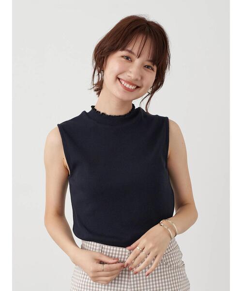 earth music&ecology（アースミュージックアンドエコロジー）の「ハイネックメローリブプルオーバー(ノースリブ) ＊（Tシャツ/カットソー・レディース・モカ/ミント/ブラック/ピンクベージュ/ネイビー/アイボリー・M/S）」の15枚目の写真