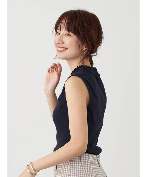 earth music&ecology（アースミュージックアンドエコロジー）の「ハイネックメローリブプルオーバー(ノースリブ) ＊（Tシャツ/カットソー・レディース・モカ/ミント/ブラック/ピンクベージュ/ネイビー/アイボリー・M/S）」の16枚目の写真