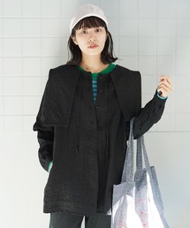 bulle de savon | 40リネンキャッチワッシャー　over ブラウス(シャツ/ブラウス)