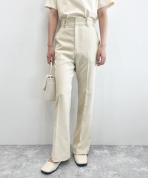 Heather | スリムフィットリネンライクフレアパンツ【SETUP対応】 959767(スラックス)