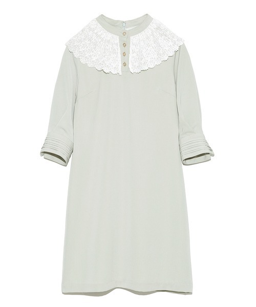 プリーツレースカラーワンピース ワンピース Lily Lily Brown リリーブラウン のファッション ワンピース セール