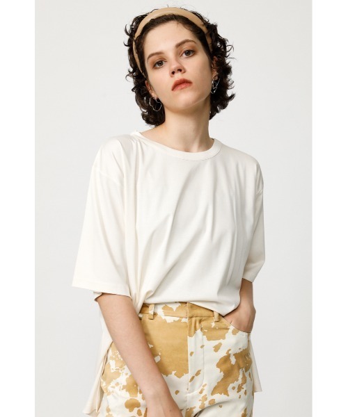 SLY(スライ)の「OVER SIZE SLIT T/SH オーバーサイズスリット Tシャツ(Tシャツ/カットソー・レディース・ホワイト/ブラック/ベージュ/グリーン・FREE)」の2枚目の写真