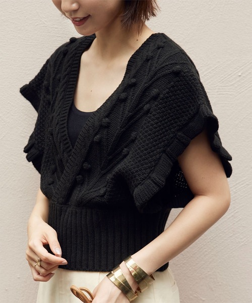 titivate（ティティベイト）の「ｶｼｭｸｰﾙﾎﾟｯﾌﾟｺｰﾝﾆｯﾄﾍﾞｽﾄ（ベスト）」 - WEAR