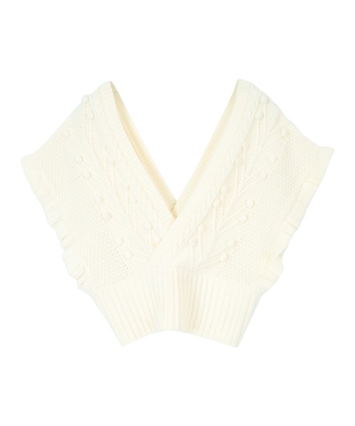 titivate（ティティベイト）の「ｶｼｭｸｰﾙﾎﾟｯﾌﾟｺｰﾝﾆｯﾄﾍﾞｽﾄ（ベスト・レディース・アイボリー/モカ/ブラウン系その他/ブラック・S/M）」の22枚目の写真