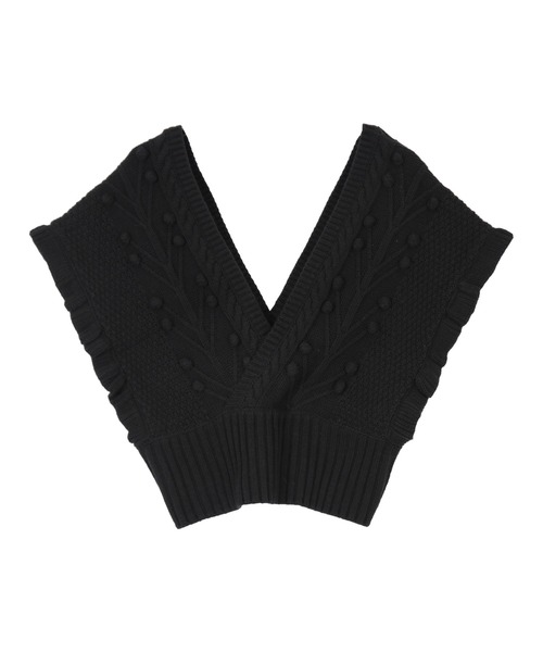 titivate（ティティベイト）の「ｶｼｭｸｰﾙﾎﾟｯﾌﾟｺｰﾝﾆｯﾄﾍﾞｽﾄ（ベスト・レディース・アイボリー/モカ/ブラウン系その他/ブラック・S/M）」の17枚目の写真