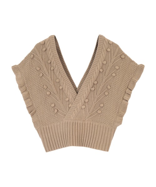 titivate（ティティベイト）の「ｶｼｭｸｰﾙﾎﾟｯﾌﾟｺｰﾝﾆｯﾄﾍﾞｽﾄ（ベスト）」 - WEAR