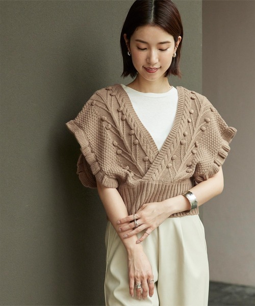 titivate（ティティベイト）の「ｶｼｭｸｰﾙﾎﾟｯﾌﾟｺｰﾝﾆｯﾄﾍﾞｽﾄ（ベスト）」 - WEAR