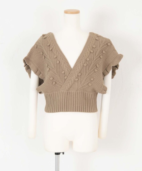 titivate（ティティベイト）の「ｶｼｭｸｰﾙﾎﾟｯﾌﾟｺｰﾝﾆｯﾄﾍﾞｽﾄ（ベスト）」 - WEAR