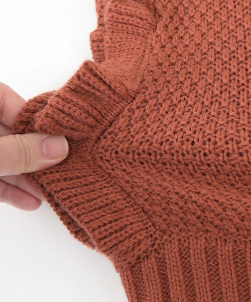 titivate（ティティベイト）の「ｶｼｭｸｰﾙﾎﾟｯﾌﾟｺｰﾝﾆｯﾄﾍﾞｽﾄ（ベスト・レディース・アイボリー/モカ/ブラウン系その他/ブラック・S/M）」の19枚目の写真